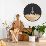 Skyline Klok Rond Numansdorp Metallic Goud gerecycled kunststof cadeau decoratie relatiegeschenk van WoodWideCities