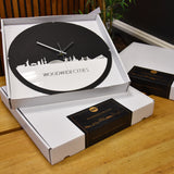 Skyline Klok Rond Numansdorp Wit glanzend gerecycled kunststof cadeau decoratie relatiegeschenk van WoodWideCities