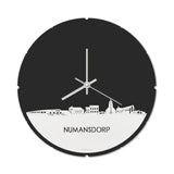 Skyline Klok Rond Numansdorp Wit glanzend gerecycled kunststof cadeau decoratie relatiegeschenk van WoodWideCities
