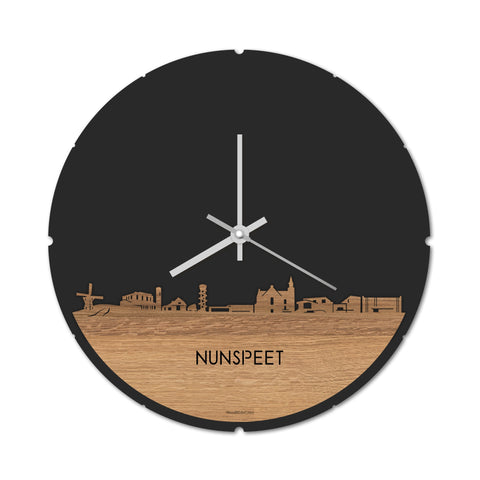 Skyline Klok Nunspeet Eiken houten cadeau decoratie relatiegeschenk van WoodWideCities