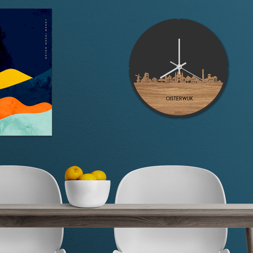 Skyline Klok Oisterwijk Eiken houten cadeau decoratie relatiegeschenk van WoodWideCities