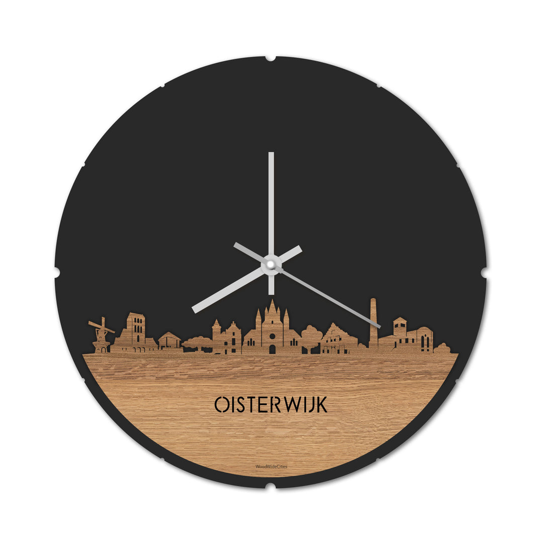 Skyline Klok Oisterwijk Eiken houten cadeau decoratie relatiegeschenk van WoodWideCities