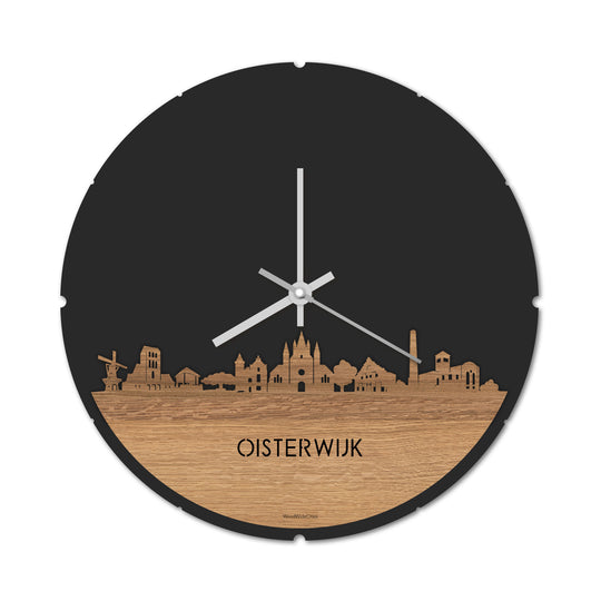 Skyline Klok Oisterwijk Eiken houten cadeau decoratie relatiegeschenk van WoodWideCities
