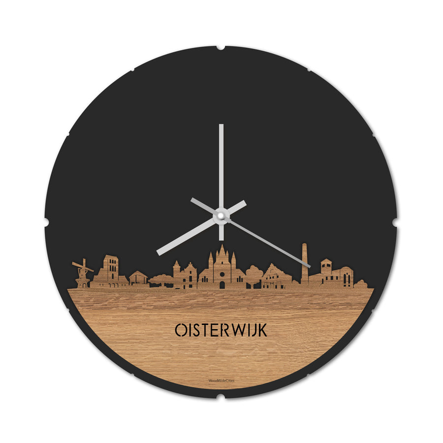 Skyline Klok Oisterwijk Eiken houten cadeau decoratie relatiegeschenk van WoodWideCities