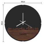 Skyline Klok Rond Ommen Palissander houten cadeau decoratie relatiegeschenk van WoodWideCities