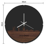 Skyline Klok Rond Oostende Eiken houten cadeau decoratie relatiegeschenk van WoodWideCities