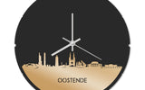 Skyline Klok Rond Oostende Goud Metallic
