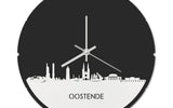 Skyline Klok Rond Oostende Wit Glanzend