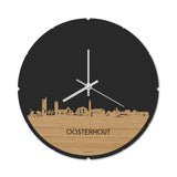 Skyline Klok Rond Oosterhout Bamboe houten cadeau decoratie relatiegeschenk van WoodWideCities