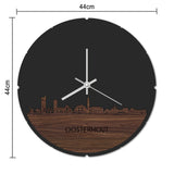 Skyline Klok Rond Oosterhout Eiken houten cadeau decoratie relatiegeschenk van WoodWideCities