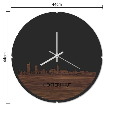 Skyline Klok Rond Oosterhout Eiken houten cadeau decoratie relatiegeschenk van WoodWideCities