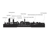 Skyline Klok Rond Oosterhout Wit glanzend gerecycled kunststof cadeau decoratie relatiegeschenk van WoodWideCities