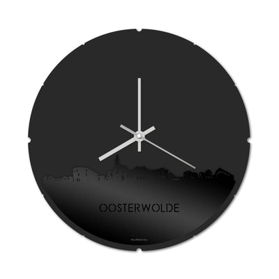 Skyline Clock Round Oosterwolde Black Glossy