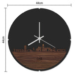 Skyline Klok Rond Oss Noten houten cadeau decoratie relatiegeschenk van WoodWideCities