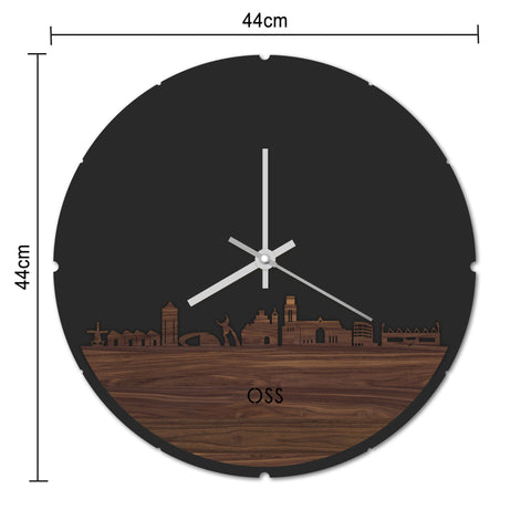 Skyline Klok Rond Oss Palissander houten cadeau decoratie relatiegeschenk van WoodWideCities
