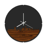 Skyline Klok Rond Oss Palissander houten cadeau decoratie relatiegeschenk van WoodWideCities
