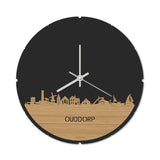 Skyline Klok Rond Ouddorp Bamboe houten cadeau decoratie relatiegeschenk van WoodWideCities