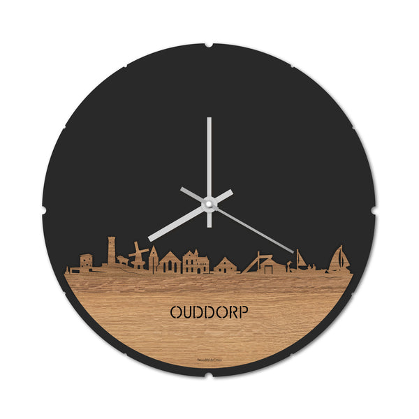 Skyline Klok Ouddorp Eiken houten cadeau decoratie relatiegeschenk van WoodWideCities