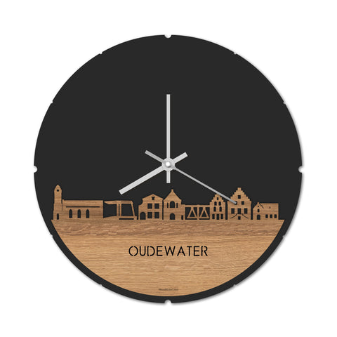 Skyline Klok Oudewater Eiken houten cadeau decoratie relatiegeschenk van WoodWideCities
