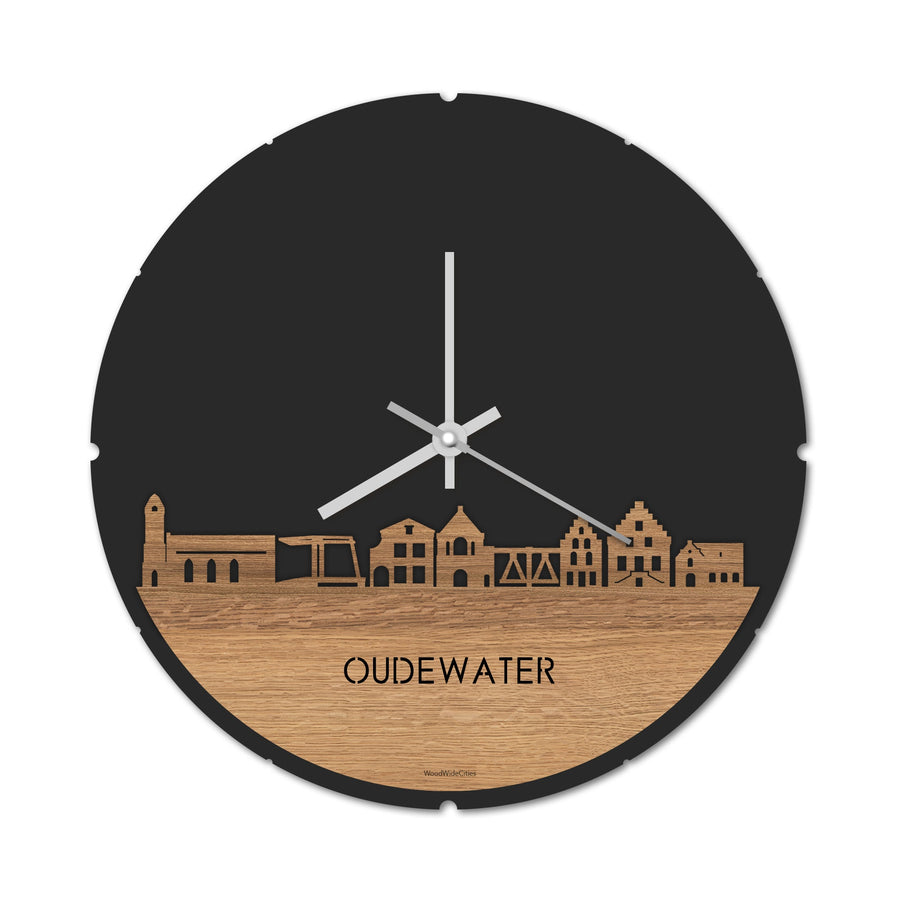Skyline Klok Oudewater Eiken houten cadeau decoratie relatiegeschenk van WoodWideCities