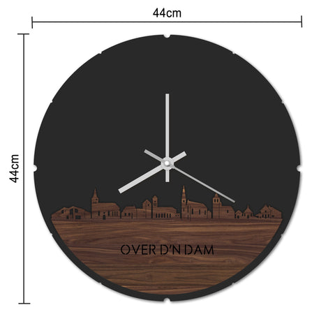 Skyline Klok Rond Over d'n Dam Eiken houten cadeau decoratie relatiegeschenk van WoodWideCities