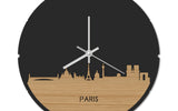Skyline Klok Rond Parijs Bamboe