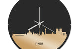 Skyline Klok Rond Parijs Goud Metallic