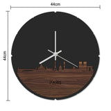 Skyline Klok Rond Parijs Noten houten cadeau decoratie relatiegeschenk van WoodWideCities
