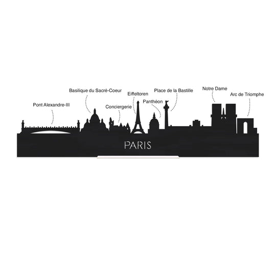 Skyline Klok Rond Parijs Palissander houten cadeau decoratie relatiegeschenk van WoodWideCities