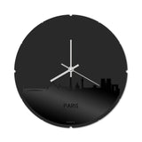 Skyline Klok Rond Parijs Zwart Glanzend