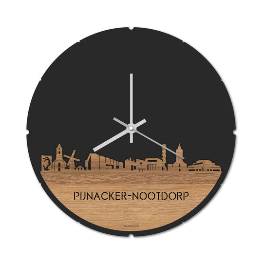 Skyline Klok Pijnacker-Nootdorp Eiken houten cadeau decoratie relatiegeschenk van WoodWideCities