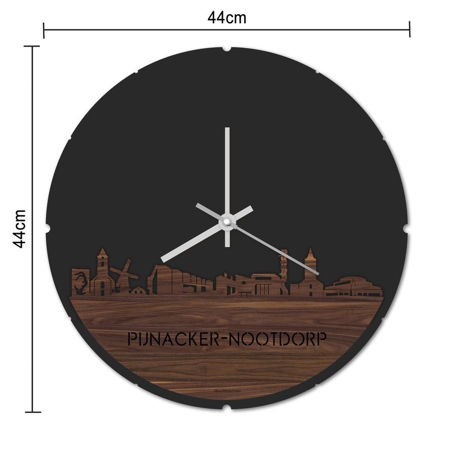 Skyline Klok Rond Pijnacker-Nootdorp Wit glanzend gerecycled kunststof cadeau decoratie relatiegeschenk van WoodWideCities