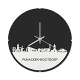 Skyline Klok Rond Pijnacker-Nootdorp Wit glanzend gerecycled kunststof cadeau decoratie relatiegeschenk van WoodWideCities
