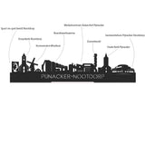 Skyline Klok Rond Pijnacker-Nootdorp Zwart glanzend gerecycled kunststof cadeau decoratie relatiegeschenk van WoodWideCities