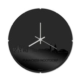 Skyline Klok Rond Pijnacker-Nootdorp Zwart glanzend gerecycled kunststof cadeau decoratie relatiegeschenk van WoodWideCities