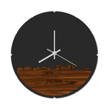 Skyline Klok Rond Putten Palissander houten cadeau decoratie relatiegeschenk van WoodWideCities