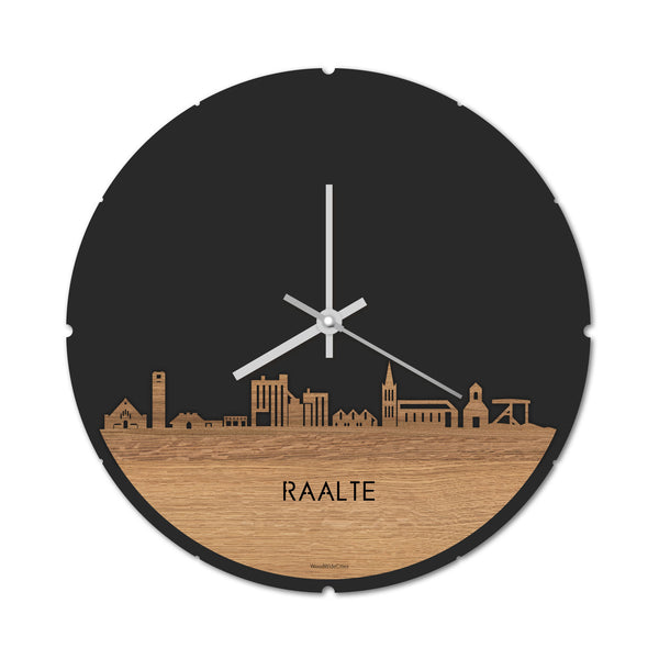 Skyline Klok Raalte Eiken houten cadeau decoratie relatiegeschenk van WoodWideCities