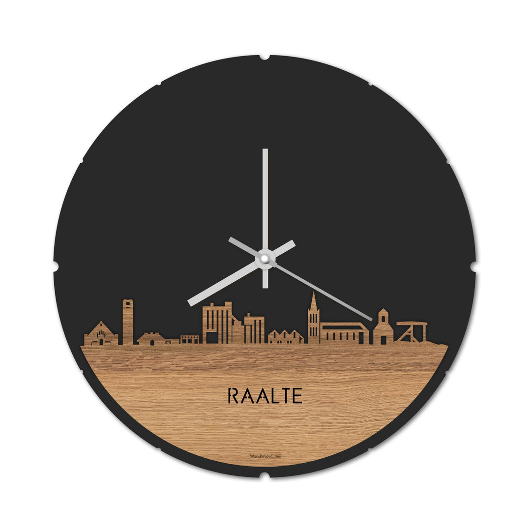 Skyline Klok Raalte Eiken houten cadeau decoratie relatiegeschenk van WoodWideCities