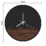 Skyline Klok Rond Raalte Palissander houten cadeau decoratie relatiegeschenk van WoodWideCities