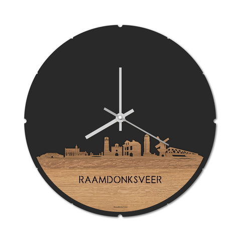 Skyline Klok Raamdonksveer Eiken houten cadeau decoratie relatiegeschenk van WoodWideCities