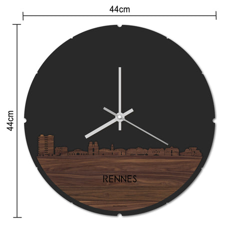 Skyline Klok Rennes Eiken houten cadeau decoratie relatiegeschenk van WoodWideCities