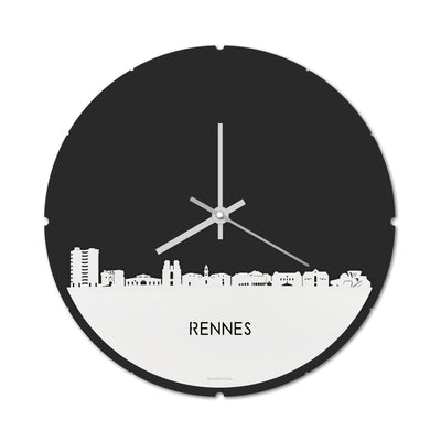 Skyline Clock Round Rennes White Glossy