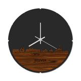 Skyline Klok Rond Reuver Palissander houten cadeau decoratie relatiegeschenk van WoodWideCities
