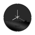 Skyline Klok Rond Reuver Zwart Glanzend