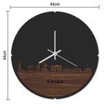 Skyline Klok Rond Rhenen Eiken houten cadeau decoratie relatiegeschenk van WoodWideCities