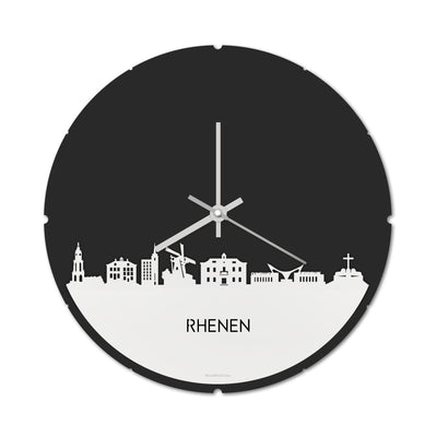 Skyline Clock Round Rhenen White Glossy