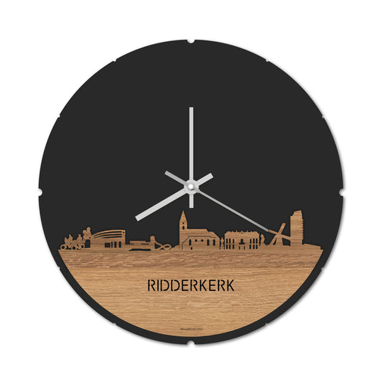 Skyline Klok Ridderkerk Eiken houten cadeau decoratie relatiegeschenk van WoodWideCities