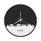 Skyline Klok Rond Rijssen Wit Glanzend