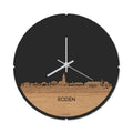 Skyline Klok Rond Roden Eiken