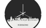 Skyline Klok Rond Roermond Wit Glanzend